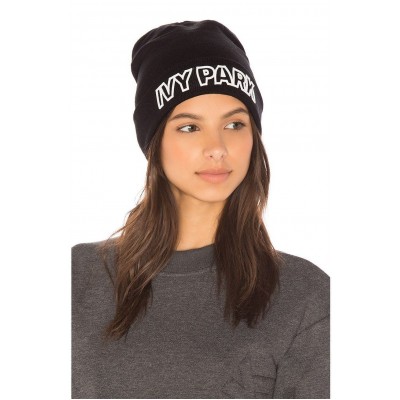 NEW WITH TAG WOMEN'S IVY PARK CUFFED TUQUE BEANIE HAT (BY BEYONCE) BLACK O/S  eb-40791097